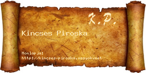 Kincses Piroska névjegykártya